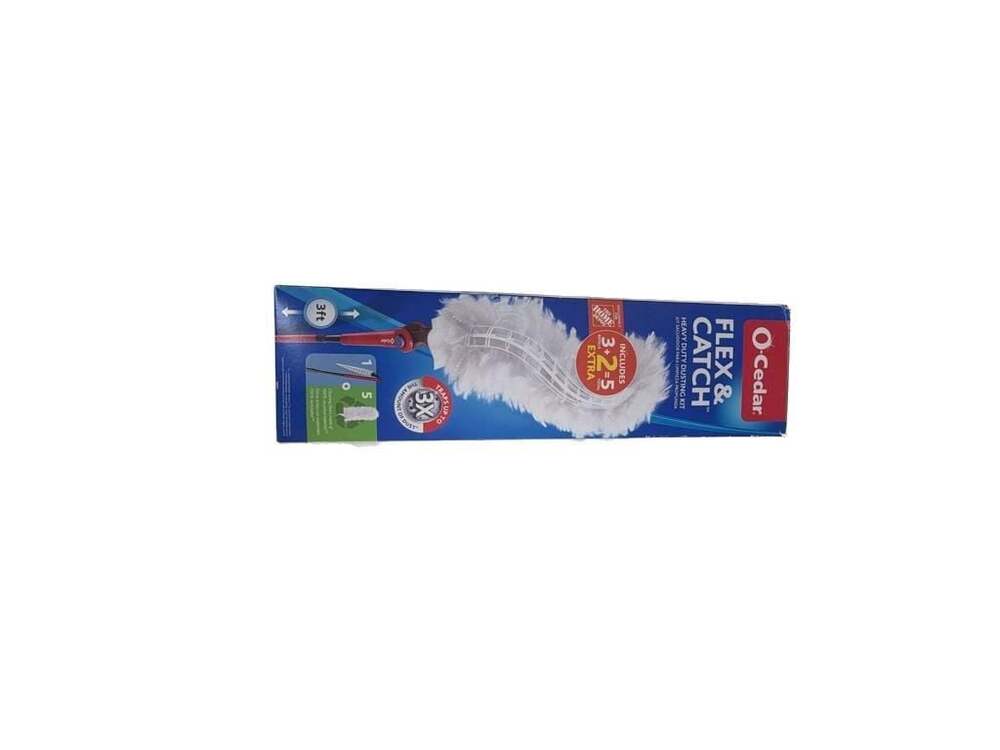 O-Cedar Flex & Catch Heavy Duty Dusting Kit with Extendable Handle and 5 Refills